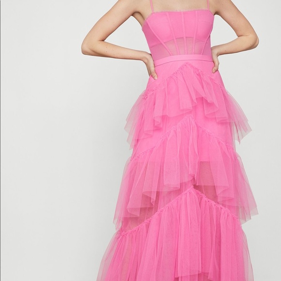 ISO BCBG pink flamingo tulle corset dress - Picture 2 of 3